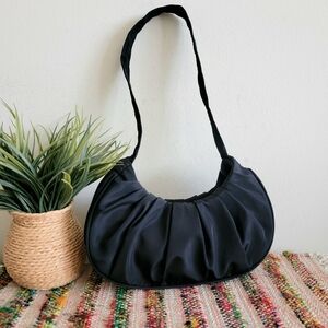Black Baguette Shoulder Bag